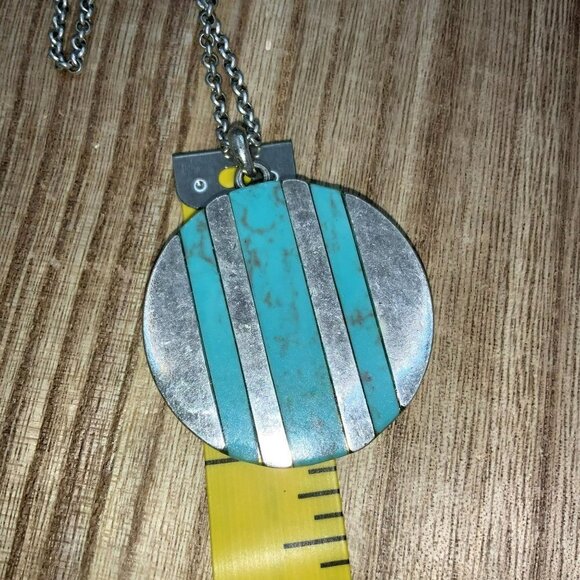 LUCKY BRAND Faux Turquoise Silver Tone Charm Necklace - Picture 5 of 5